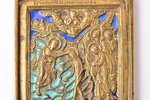 ikona, Kunga Kristīšana, vara sakausējuma, 3-krāsu emalja, Krievijas impērija, 19. gs. 2. puse, 6 x...