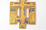 крест, Распятие Христово, медный сплав, 1-цветная эмаль, Российская империя, конец 19-го века, 22.7...