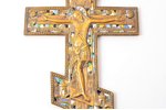 cross, The Crucifixion of Christ, copper alloy, 7-color enamel, Russia, the border of the 19th and t...