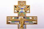 крест, Распятие Христово, медный сплав, 5-цветная эмаль, Российская империя, рубеж 19-го и 20-го век...