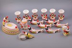 breakfast service, "Clown", for 6 persons (16 items), porcelain, Baranivka porcelain factory, USSR,...