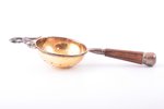 strainer, silver, 925 standard, total weight of item 38.30, gilding, wood, 14.5 cm, London, Great Br...