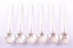 set of coffee spoons, silver, 6 pcs., 925 standard, 78.25 g, enamel, 10 cm, 1976, Finland...