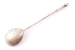spoon, silver, 84 standard, 29.05 g, engraving, 16.5 cm, by Akimov V., 1891, Moscow, Russia...
