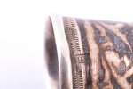 thimble, silver, 875 standard, 4.40 g, niello enamel, h 1.8 cm, Ø 1.8 cm, the 60-70ies of 20th cent....