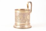 tea glass-holder, silver, 84 standard, 131.80 g, engraving, 1883, Moscow, Russia, Ø (inside) 6.8 cm,...