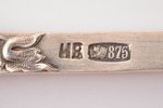 set of tablespoons, silver, 4 pcs, Art-nouveau "Poppy", 875 standard, 288.95 g, 22.5 cm, H. Bank's w...