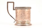 tea glass-holder, silver, 875 standard, 103.55 g, h (with handle) - 9.8 Ø (internal) - 6.5 cm, the 2...