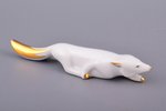 figurine, White fox, Art Deco, porcelain, Riga (Latvia), J.K.Jessen manufactory, 1936-1939, 12 cm...