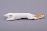 figurine, White fox, Art Deco, porcelain, Riga (Latvia), J.K.Jessen manufactory, 1936-1939, 12 cm...