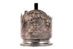tea glass-holder, silver, 84 standard, 99.25 g, engraving, h (with handle) - 8.7 Ø (internal) - 6.7...