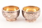 pair of saltcellars, silver, 84 standard, 43.60 g, h 2.1 cm, by Hesketh Timothy, 1880-1883, St. Pete...