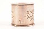 serviette holder, silver, 84 standard, 35.10 g, engraving, 4.3 cm, 1896-1907, Moscow, Russia...