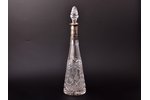 carafe, silver, crystal, 875 standard, h 38.4 cm, the 20-30ties of 20th cent., Latvia...