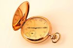 kabatas pulkstenis, "J.C.F.", iekšējais vāks metāls, Šveice, zelts, 56, 14 K prove, 91.83 g, Ø 52 mm...