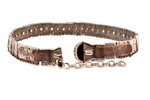 a belt, silver, 84 standard, 441.05 g, niello enamel, leather, 73 (with chain) cm, 1887-1899, Tbilis...
