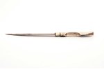dagger, silver, Qama, "Кавказ", 84 standard, item total weight 38.30, niello enamel, total length (w...