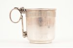 tea pair, silver, 950 standard, 154.00 g, gilding, Ø (saucer) 13.5 см, h (cup with handle) 6.8 cm, D...