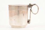 tea pair, silver, 950 standard, 154.00 g, gilding, Ø (saucer) 13.5 см, h (cup with handle) 6.8 cm, D...