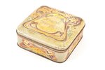 box, "Tooth powder", art nouveau, metal, Russia, the end of the 19th century, 11.1 x 11.1 x 4.4 cm...