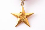 medal, Hero Of Socialist Labor, № 5473, gold, USSR, 32.8 x 31.2 mm, 16. 91 g, saw cut on ray (7 o'cl...