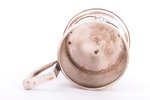 tea glass-holder, alpaca, Latvia(?), the 30ties of 20th cent., Ø (inside) 6.3 cm, h (with handle) 9....