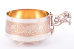 tea pair, silver, 950 standard, 291.85 g, h (cup, with handle) 6.2 cm, Ø (saucer) 15.9 cm, Alphonse...