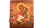 икона, Святой Иоанн Богослов; на золоте, доска, живопиcь, Российская империя, 19-й век, 30.5 x 26.4...