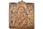 icon, the Mother of God (Strastnaya), copper alloy, 4-color enamel, Russia, the beginning of the 20t...