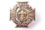 badge, scout, Czuwaj, with golden lily, № 806, Poland, 26.2 x 25.6 mm...