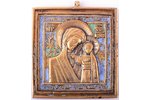 ikona, Kazaņas Dievmāte, vara sakausējuma, 3-krāsu emalja, Krievijas impērija, 19. un 20. gadsimtu r...