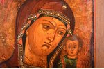 ikona, Kazaņas Dievmāte; gleznota uz sudraba, dēlis, gleznojums, Krievijas impērija, 19. gs., 35.1 x...