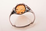 a bracelet, silver, 925 standard, 26.50 g., the diameter of the bracelet 5.8 - 4.8 cm, amber, amber...