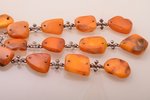 a necklace, amber, largest amber stone size 3.6 x 3.1 cm, smallest amber stone size 2.4 x 1.6 cm, me...