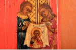 икона, Святой великомученик Димитрий Солунский, поражающий царя Калояна, доска, живопиcь, золочение,...