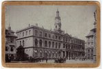 фотография, Ратушная площадь (на картоне), Латвия, Российская империя, начало 20-го века, 16.5 x 11...