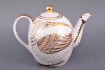 teapot, "Bird", porcelain, Rīga porcelain factory, signed painter's work, handpainted by Antonina Pa...
