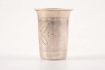 beaker, silver, 84 standard, 18.18 g, engraving, h - 5.7, Ø - 3.8 cm, by I. H. Lozinsky, 1899-1908,...