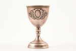 little glass, silver, 875 standard, 24.65 g, h - 7.3, Ø - 4.1 cm, the 20-30ties of 20th cent., Latvi...