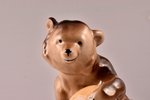 figurine, Circus Bear, porcelain, Riga (Latvia), USSR, Riga porcelain factory, 1953-1962, 9 cm, top...