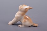 figurine, Lynx, porcelain, Riga (Latvia), USSR, Riga porcelain factory, the 50ies of 20th cent., 4.9...
