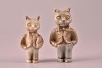 statuete, 2 kaķi, porcelāns, Rīga (Latvija), autordarbs, modeļa autors - Ārija Cipruse, h 3.8, 4.5 c...