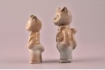 figurine, 2 cats, porcelain, Riga (Latvia), sculpture's work, molder - Aria Tsipruse, h 3.8, 4.5 cm...