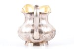 cream jug, silver, 84 standard, 143.80 g, gilding, h (with handle) - 9.7 cm, 1864, St. Petersburg, R...