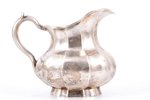cream jug, silver, 84 standard, 143.80 g, gilding, h (with handle) - 9.7 cm, 1864, St. Petersburg, R...
