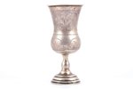 cup, silver, 84 standard, 93.80 g, engraving, h 12.8 cm, by Israel Eseevich Zakhoder, 1896, Kiev, Ru...