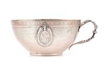 чайная пара, серебро, 950 проба, 313.40 г, Ø (блюдце) - 16.8, h (чашка) - 5.9 см, Philippe Berthier,...