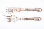 set, silver, tableware for fish plating, 2 pcs., 950 standard, (total weight of items) 318.05, engra...