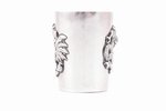 beaker, silver, with eastern motive, 29.70 g, h - 4.7 cm, China...
