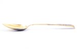 spoon, silver, 84 standard, 35.00 g, niello enamel, gilding, 17.5 cm, Zuyev Ivan, 1831, Vologda, Rus...